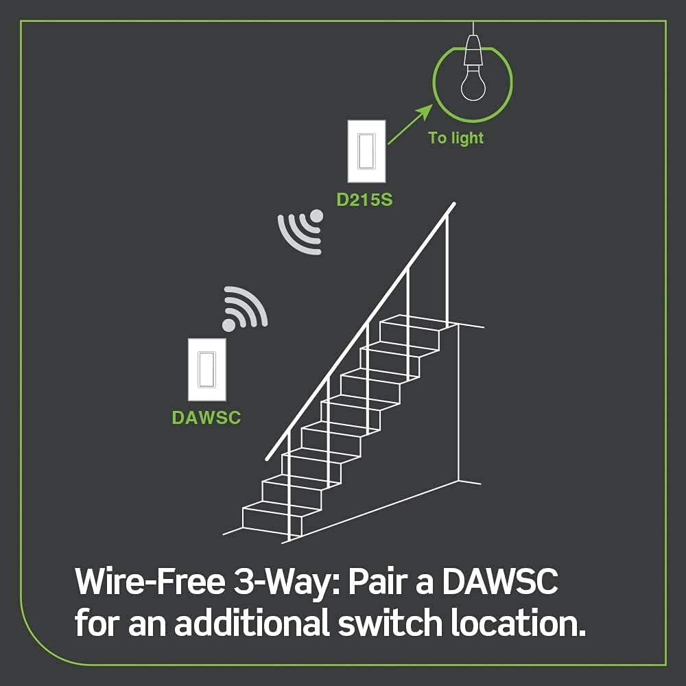Leviton Decora Smart Switch, Wi-Fi, D315S-1RW, White