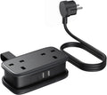 NTONPOWER UK to European Plug Adapter with 1.2M Extension Cable，2 Way Travel Extension Lead with 3 USB(2A+1C) Compact Travel Adapter for Germany France Spain Turkey Greece Iceland etc(Type E/F)