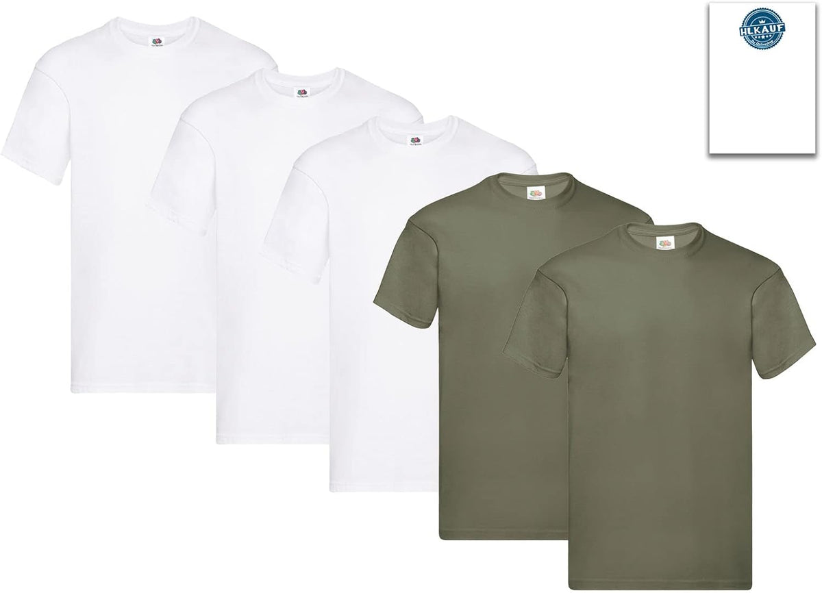 Fruit of the Loom Men's T-Shirt Iconic Tee, Lightweight Ringspun Tee, 5 Pack