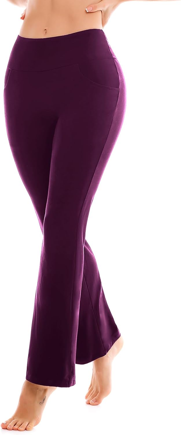 SINOPHANT Yoga Pants for Women Flared Leggings High Waisted Bootcut Trousers Womens Gym Wide Leg Workout Stretchy