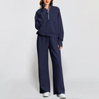 Lounge Wear Sets For Women Uk Women'S Fashion Tracksuit Full Set Comfort Long Sleeve Activewear Fall Outfits Gym Set 2 Piece Ladies Sweatshirts Sweatpants Zip Coat Tops Trousers Sets Clothing