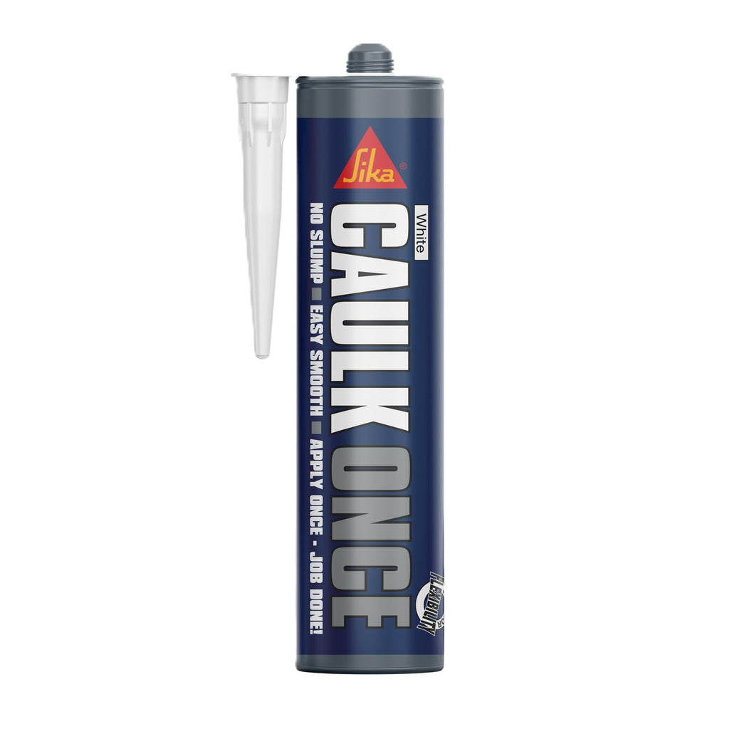 Sika Caulk Once Premium Quality Acrylic Caulk – Highly Flexible – Fast Drying – White – 295ml