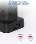 Tower Extension Lead with USB Slots, 8 Way Multi Plug Extension Tower &4USB