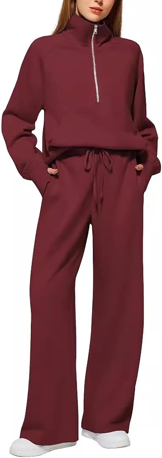 Lounge Wear Sets For Women Uk Women'S Fashion Tracksuit Full Set Comfort Long Sleeve Activewear Fall Outfits Gym Set 2 Piece Ladies Sweatshirts Sweatpants Zip Coat Tops Trousers Sets Clothing