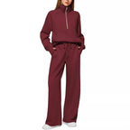 Lounge Wear Sets For Women Uk Women'S Fashion Tracksuit Full Set Comfort Long Sleeve Activewear Fall Outfits Gym Set 2 Piece Ladies Sweatshirts Sweatpants Zip Coat Tops Trousers Sets Clothing