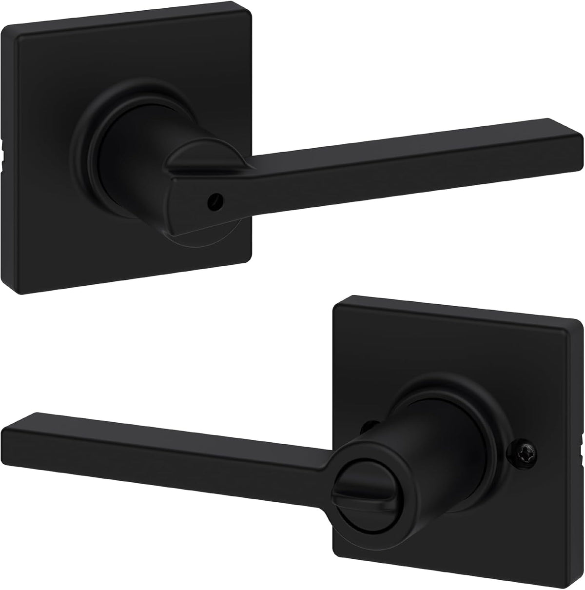 Kwikset Casey Privacy Door Lever with Lock, Matte Black
