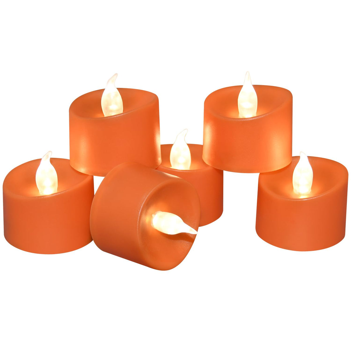 100 Pack Flickering LED Tea Lights, Last 100H+, Warm White Light