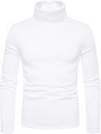 Men's Thermal Turtle Neck Top Long Sleeve Turtleneck Shirts Basic Undershirt Baselayer Pullover for Winter