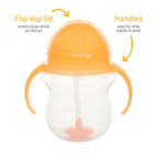 Munchkin Click Lock Tip & Sip Straw Cup Set| Baby & Toddler Sippy Cups with Straw| BPA Free Non Spill Cup| Dishwasher Safe Baby Straw Cup| Weighted Straw Childrens Cups| 7oz/207ml| 2 Pack| Pink/Purple