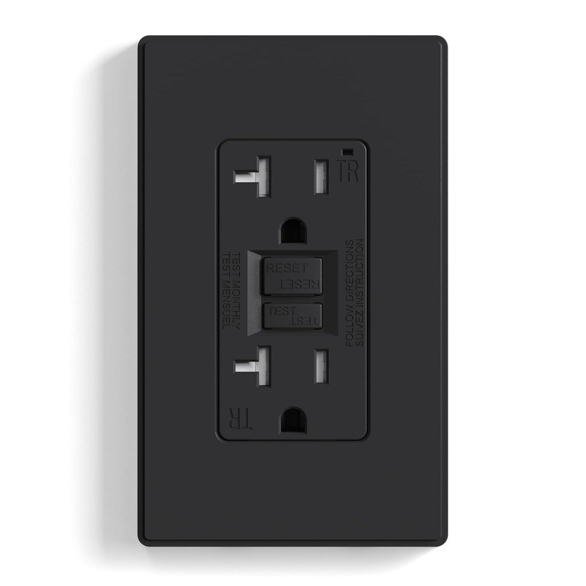 ELEGRP GFCI Outlet 20 Amp, Self-Test GFI Electrical Outlet with Thinner Design, TR Tamper Resistant GFCI Receptacle, Ground Fault Circuit Interrupters with Wall Plate, UL Listed, Light Almond, 1 Pack