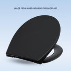 AQUALONA® Premium Thermoplastic Toilet Seat Soft Close Hardwearing Seat with Two Button Hinge Release D Shaped Easy to Clean Simple Installation Top and Bottom Fittings (Blue - D Shape)