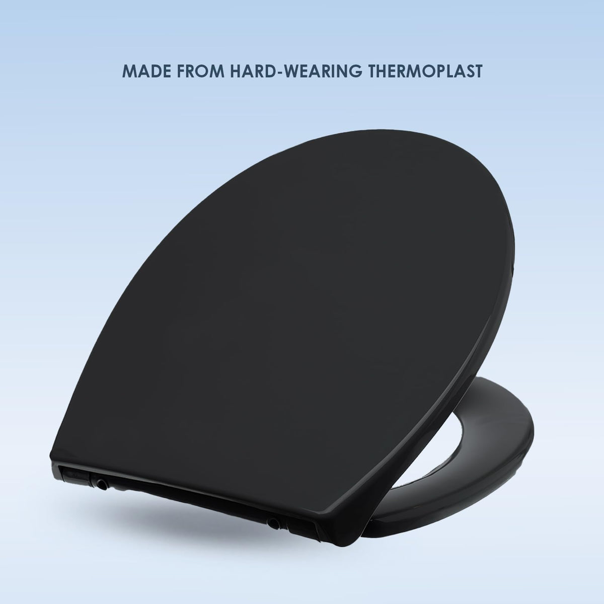 AQUALONA® Premium Thermoplastic Toilet Seat Soft Close Hardwearing Seat with Two Button Hinge Release D Shaped Easy to Clean Simple Installation Top and Bottom Fittings (Blue - D Shape)
