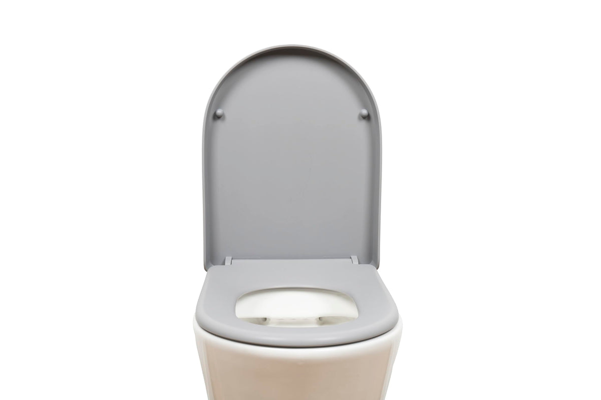 AQUALONA® Premium Thermoplastic Toilet Seat Soft Close Hardwearing Seat with Two Button Hinge Release D Shaped Easy to Clean Simple Installation Top and Bottom Fittings (Blue - D Shape)