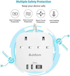 Extension Lead, Power Strips with 2 Way Outlets 4(4.5A, 2 Type C & 2 USB-A)
