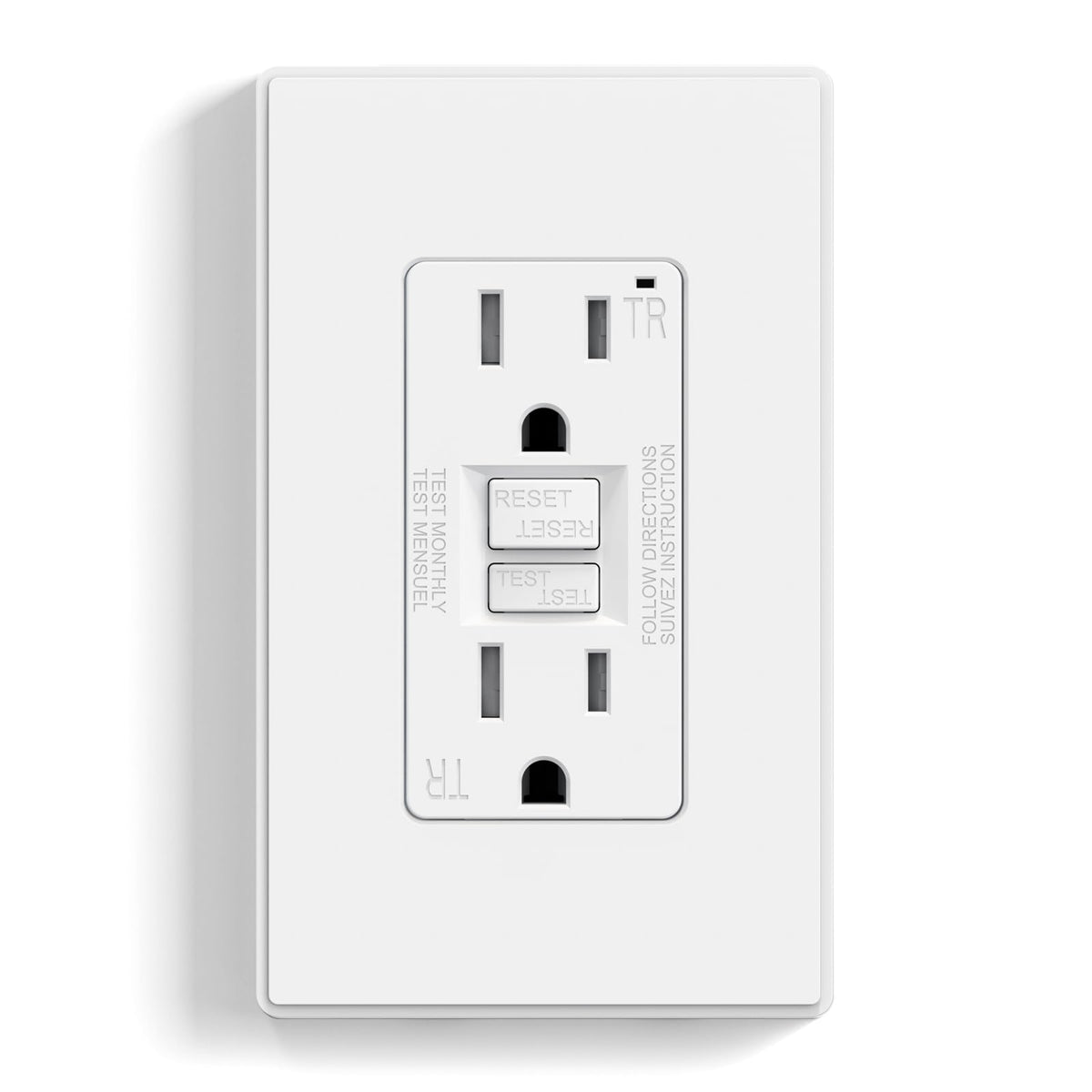 ELEGRP GFCI Outlet 20 Amp, Self-Test GFI Electrical Outlet with Thinner Design, TR Tamper Resistant GFCI Receptacle, Ground Fault Circuit Interrupters with Wall Plate, UL Listed, Light Almond, 1 Pack