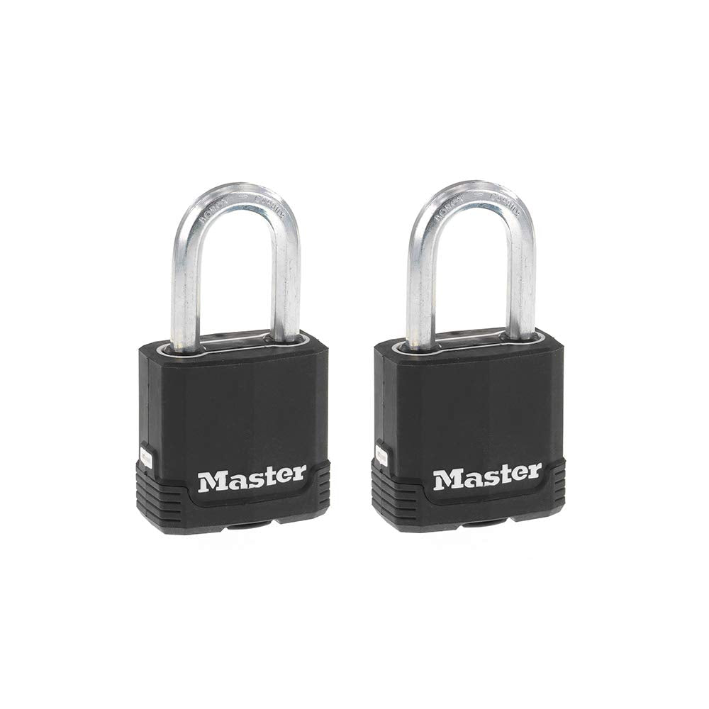 Master Lock Magnum Outdoor Padlock, Heavy Duty Keyed Lock M115XDLF, Black