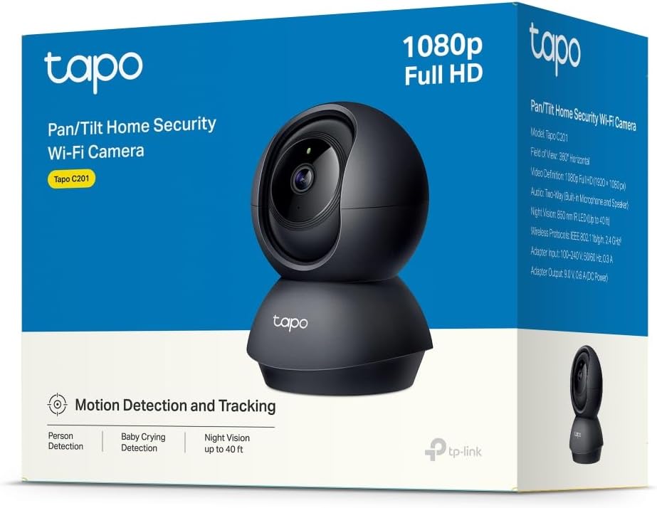 Tapo C201 Full HD Pan/Tilt Indoor Security Camera Pet Camera House Security