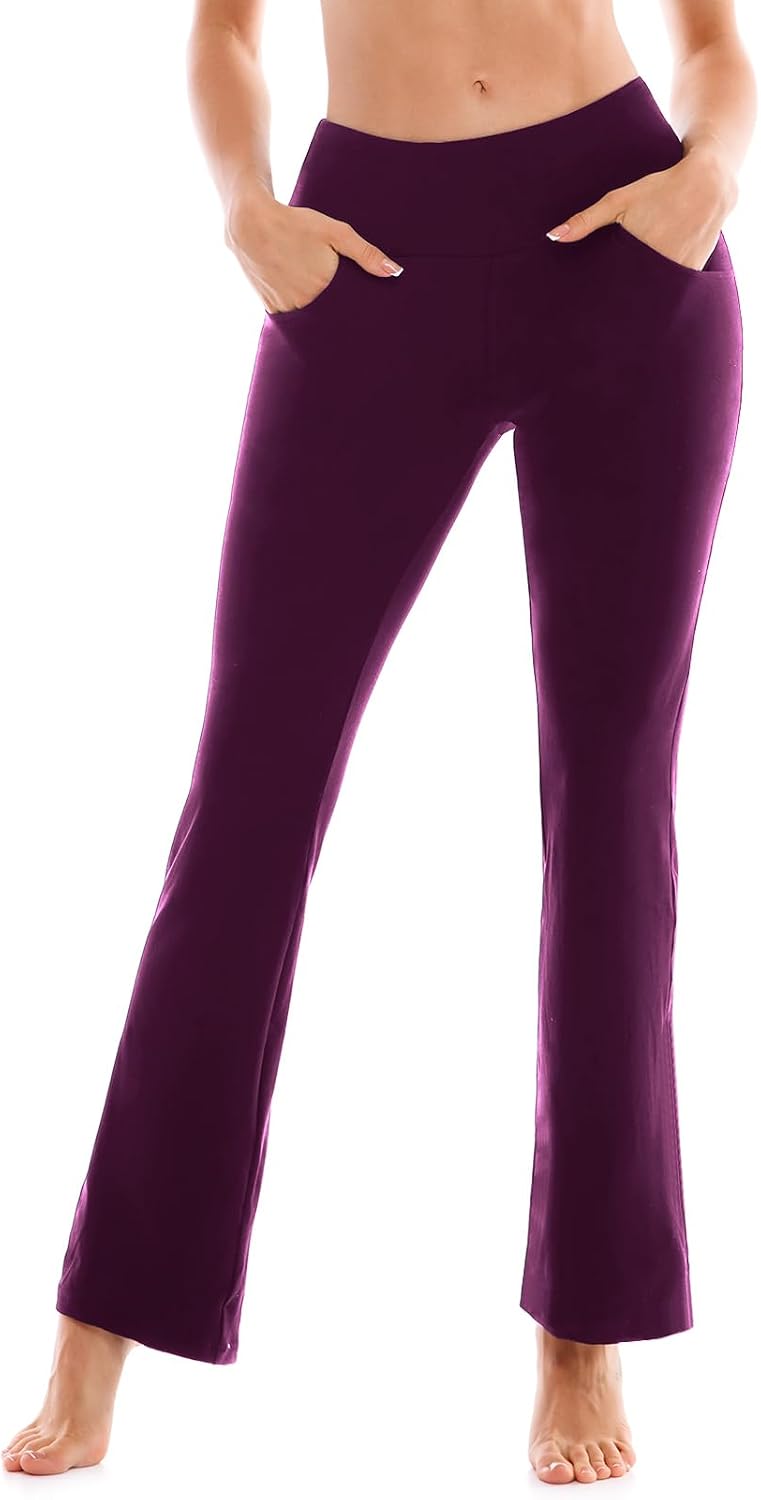 SINOPHANT Yoga Pants for Women Flared Leggings High Waisted Bootcut Trousers Womens Gym Wide Leg Workout Stretchy