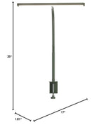 Airlonv LED Desk Lamp with Clamp, 17" Stepless Dimming Light, Black