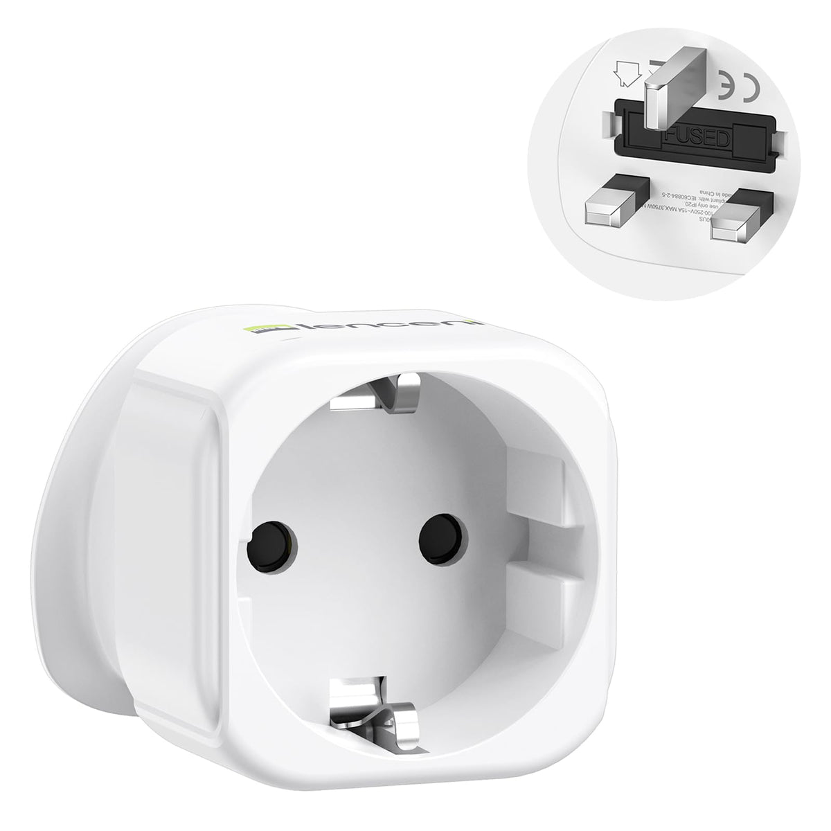 LENCENT 2 Pack EU to UK Plug Adapter