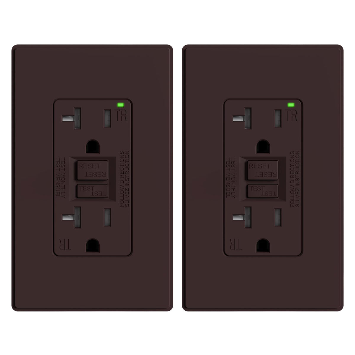 ELEGRP GFCI Outlet 20 Amp, Self-Test GFI Electrical Outlet with Thinner Design, TR Tamper Resistant GFCI Receptacle, Ground Fault Circuit Interrupters with Wall Plate, UL Listed, Light Almond, 1 Pack