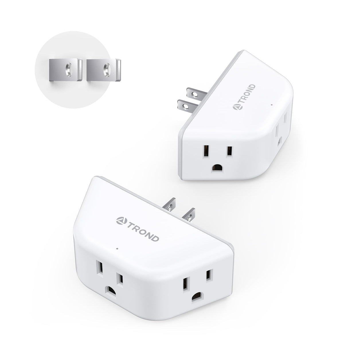 TROND Multi Plug Outlet Extender with USB, 2 Pack Plug Splitter