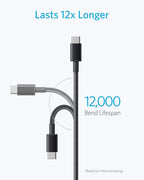 Anker USB C Charger Cable, 2-Pack 6 ft (1.8 m) USB to USB C Cable, USB A to USB C Braided Phone Charger Cable for iPhone 17/16/15, iPad Pro, Samsung Galaxy, and More(Black)
