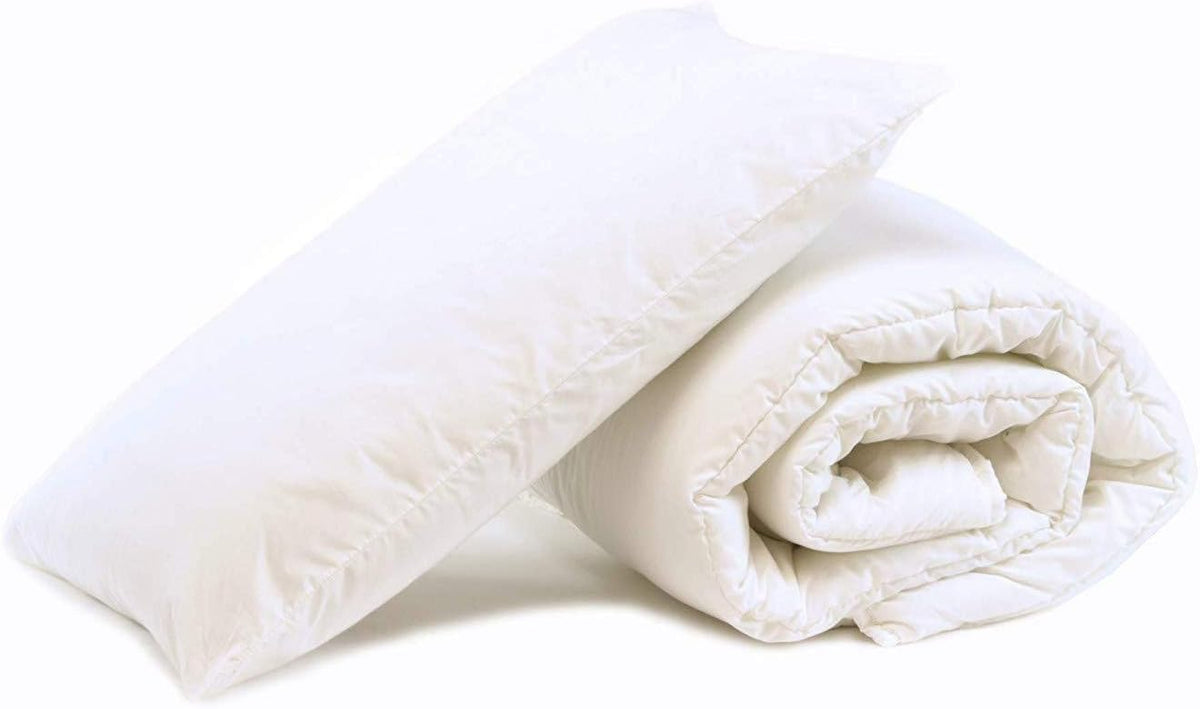 Adam Home 4.5 Tog Toddler Duvet and Pillow Set 100% Microfibre Anti-Allergy Lightweight Cot Bed (Duvet 120x150 cm) & (Pillow 40x60 cm) Hypoallergenic and Machine Washable Cot