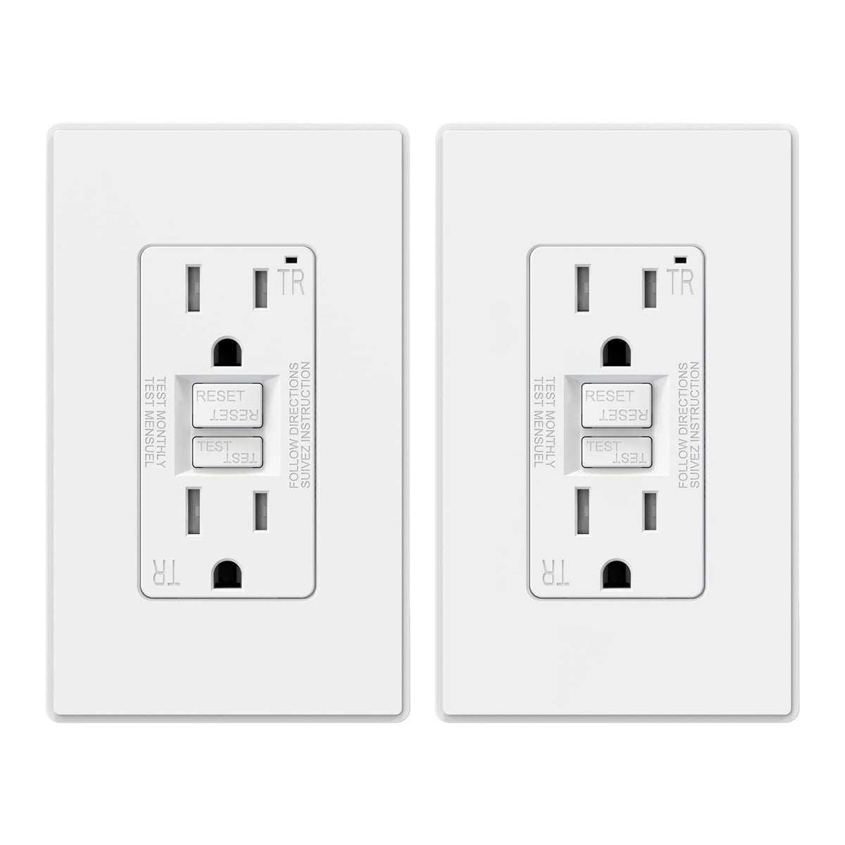 ELEGRP GFCI Outlet 20 Amp, Self-Test GFI Electrical Outlet with Thinner Design, TR Tamper Resistant GFCI Receptacle, Ground Fault Circuit Interrupters with Wall Plate, UL Listed, Light Almond, 1 Pack