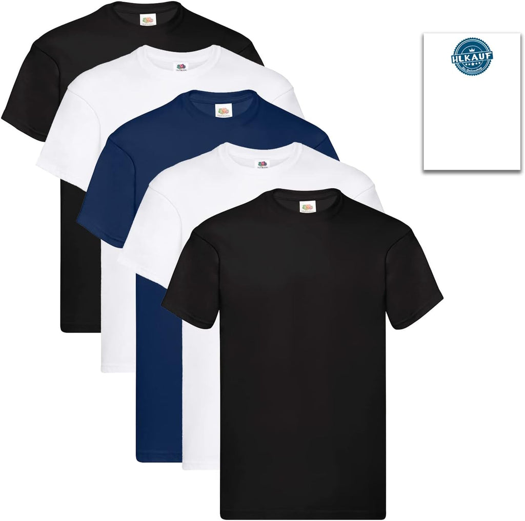 Fruit of the Loom Men's T-Shirt Iconic Tee, Lightweight Ringspun Tee, 5 Pack