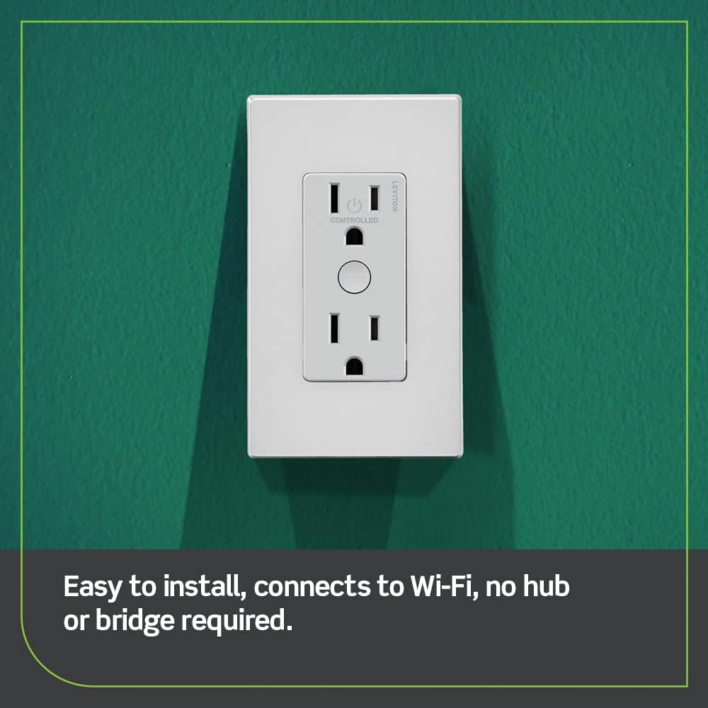 Leviton Decora Smart Switch, Wi-Fi, D315S-1RW, White