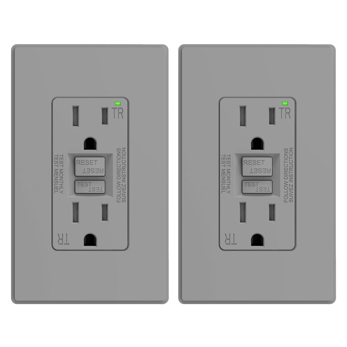 ELEGRP GFCI Outlet 20 Amp, Self-Test GFI Electrical Outlet with Thinner Design, TR Tamper Resistant GFCI Receptacle, Ground Fault Circuit Interrupters with Wall Plate, UL Listed, Light Almond, 1 Pack