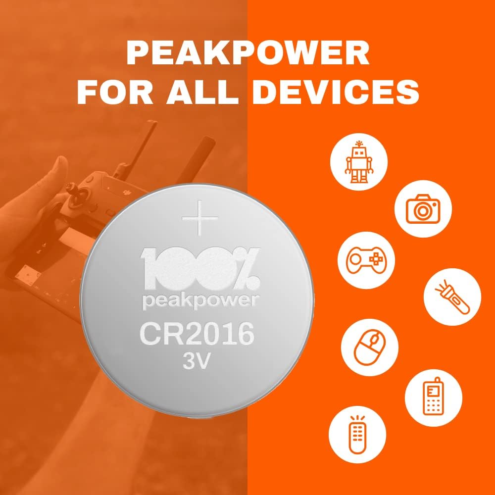100PP CR2016 Batteries 3V Lithium 10 Pack | Key Fobs & Remotes