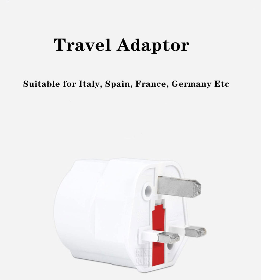 European to UK Plug Adaptor 1Pack, Travel Adapter Eu to UK Plug Adapter