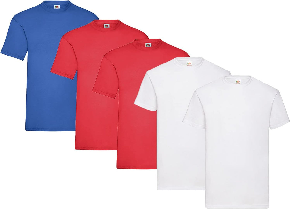 Fruit of the Loom Men's T-Shirt Iconic Tee, Lightweight Ringspun Tee, 5 Pack