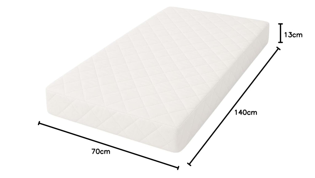 Toddler Cot Mattress 120 x 60 x 5 cm – Extra Thick Baby Mattress for Cot Beds – Quilted Polypropylene Cover – Firm Foam Support, Removable Cover – UK Made