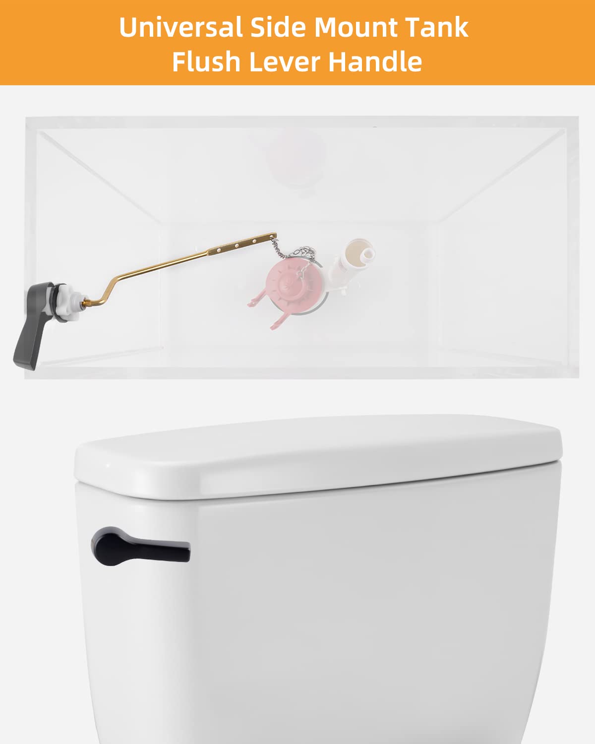 Hibbent Universal Metal Front Mount Toilet Handle Replacement Kit