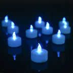 Battery Operated LED Tea Lights Flameless Flickering Candles 50PACK Blue