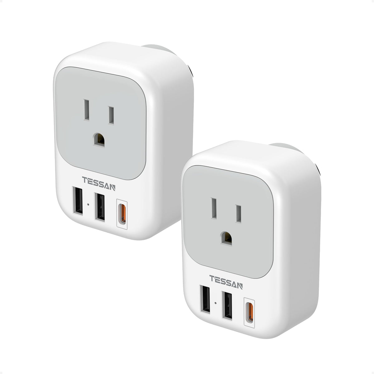 TESSAN European Travel Plug Adapter 2 Pack, Type C Plug