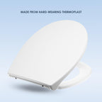 AQUALONA® Premium Thermoplastic Toilet Seat Soft Close Hardwearing Seat with Two Button Hinge Release D Shaped Easy to Clean Simple Installation Top and Bottom Fittings (Blue - D Shape)