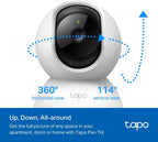 Tapo C210 2K 3MP Pan/Tilt Indoor Security Camera Pet Camera House Security