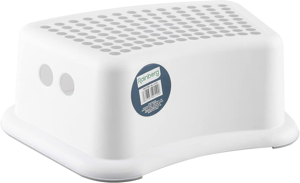 Rainberg Step Stool for Kids, Sturdy Double Step Stool for Toddlers, Anti-Slip Stool, Toddler's Stool for Potty Training and Use in the Kitchen and Bathroom Easy to Clean and Portable (Grey, 1)