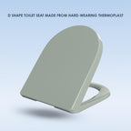 AQUALONA® Premium Thermoplastic Toilet Seat Soft Close Hardwearing Seat with Two Button Hinge Release D Shaped Easy to Clean Simple Installation Top and Bottom Fittings (Blue - D Shape)