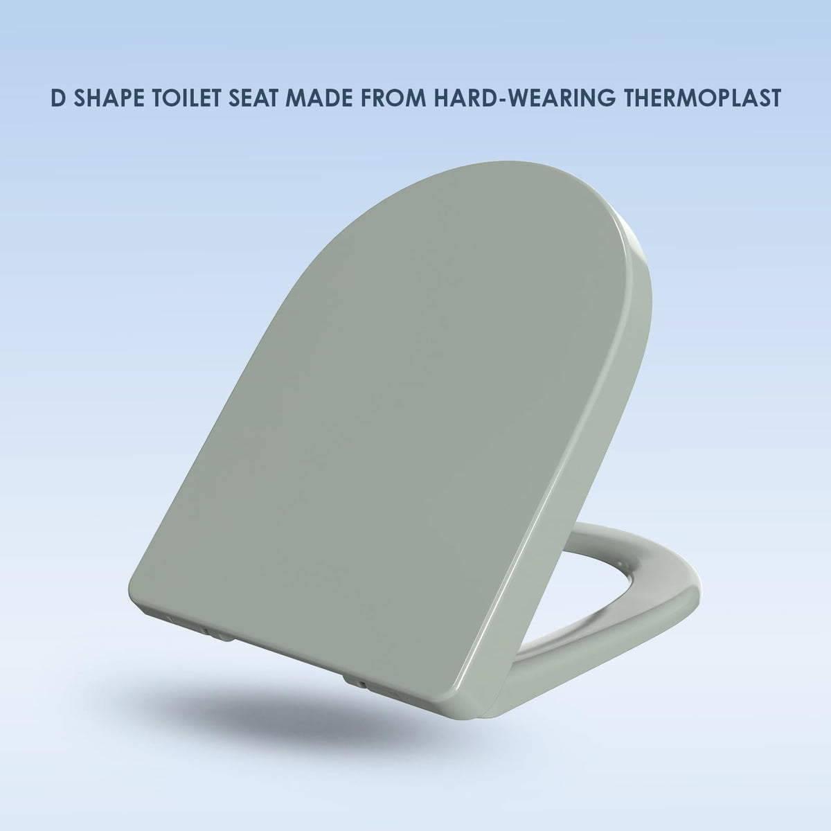 AQUALONA® Premium Thermoplastic Toilet Seat Soft Close Hardwearing Seat with Two Button Hinge Release D Shaped Easy to Clean Simple Installation Top and Bottom Fittings (Blue - D Shape)