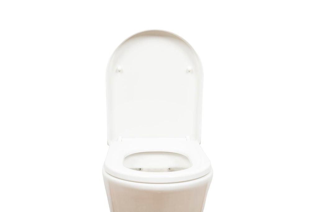 AQUALONA® Premium Thermoplastic Toilet Seat Soft Close Hardwearing Seat with Two Button Hinge Release D Shaped Easy to Clean Simple Installation Top and Bottom Fittings (Blue - D Shape)