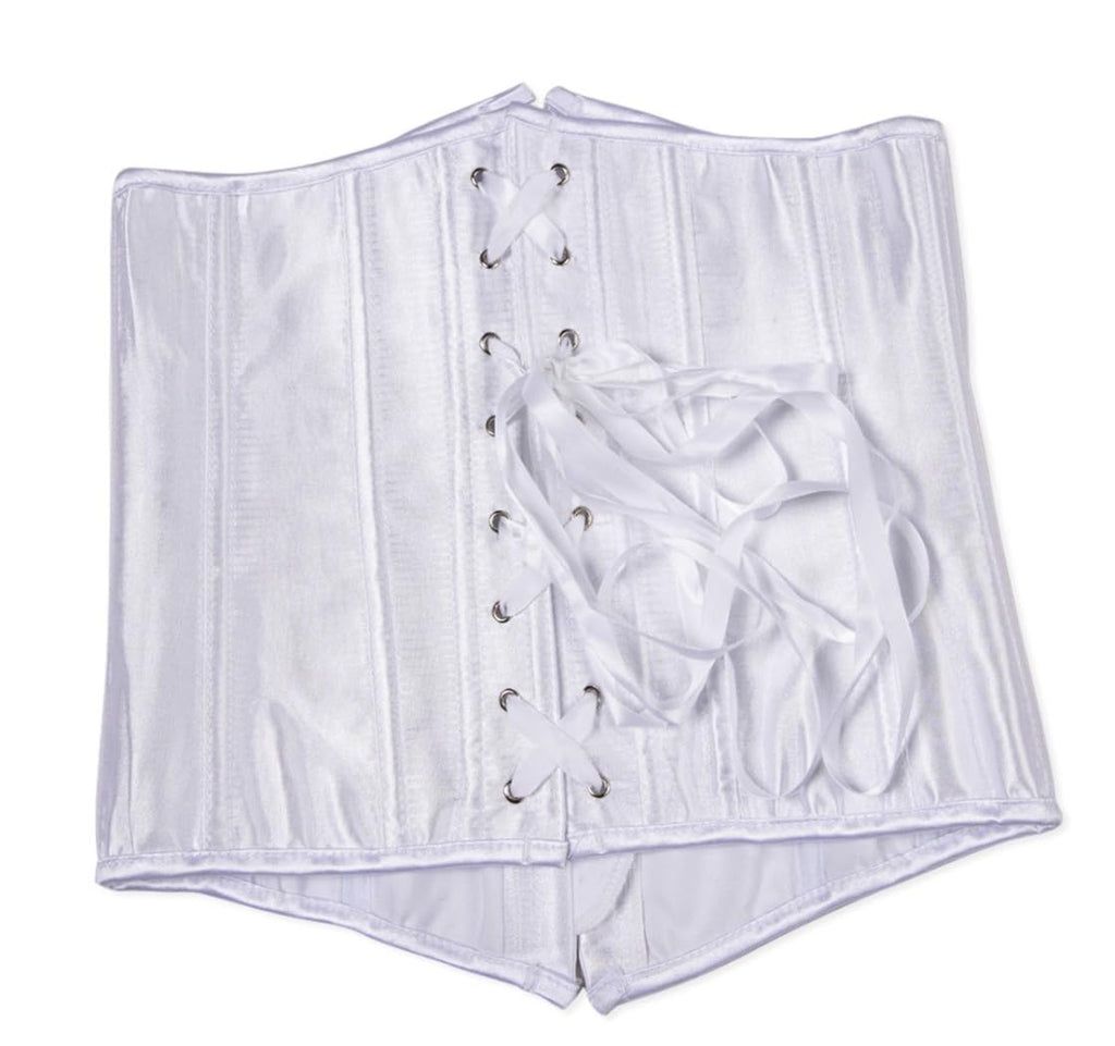Kelvry Women's Satin Waist Cincher Lace up Boned Bustier Underbust Corset