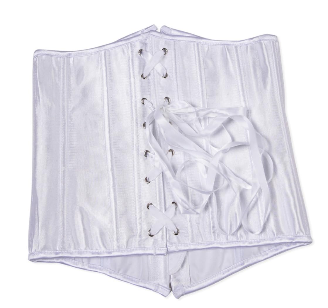 Kelvry Women's Satin Waist Cincher Lace up Boned Bustier Underbust Corset