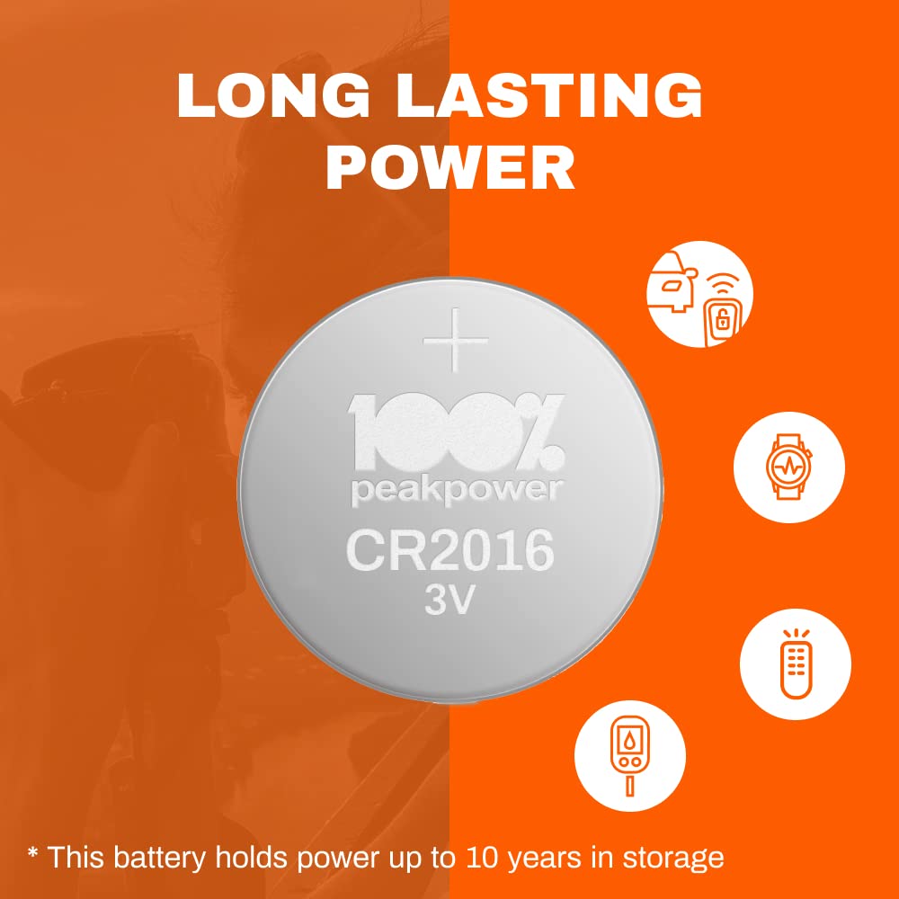 100PP CR2016 Batteries 3V Lithium 10 Pack | Key Fobs & Remotes