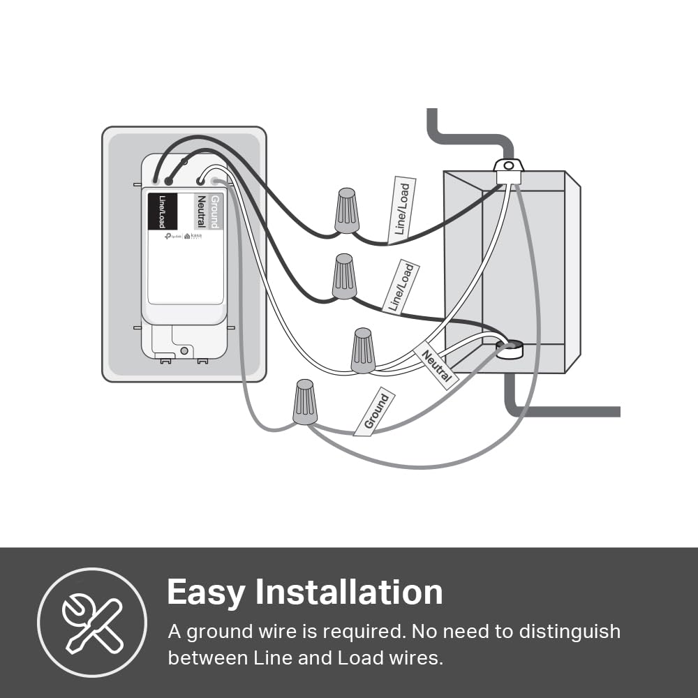 Kasa Smart Light Switch, Single Pole, Need Neutral Wire, HS200