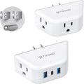 TROND Multi Plug Outlet Extender with USB, 2 Pack Plug Splitter